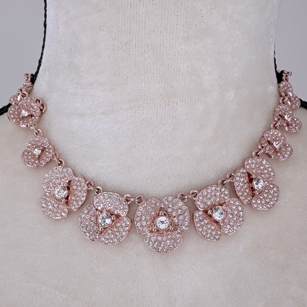 Kate Spade New York Disco Pansy Collar Necklace Rose Gold
